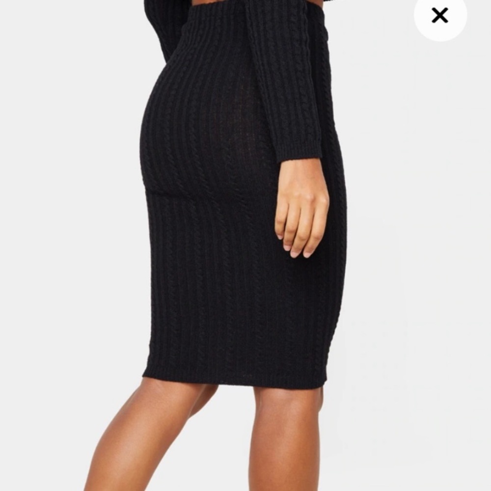 Black Cable Knit skirt